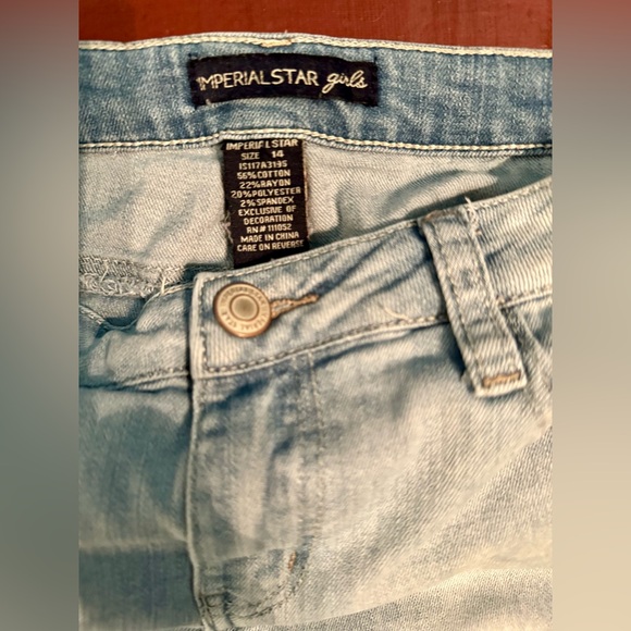 Girls Imperial Star Distressed Lightwash Jeans Sz 14 - Picture 8 of 8